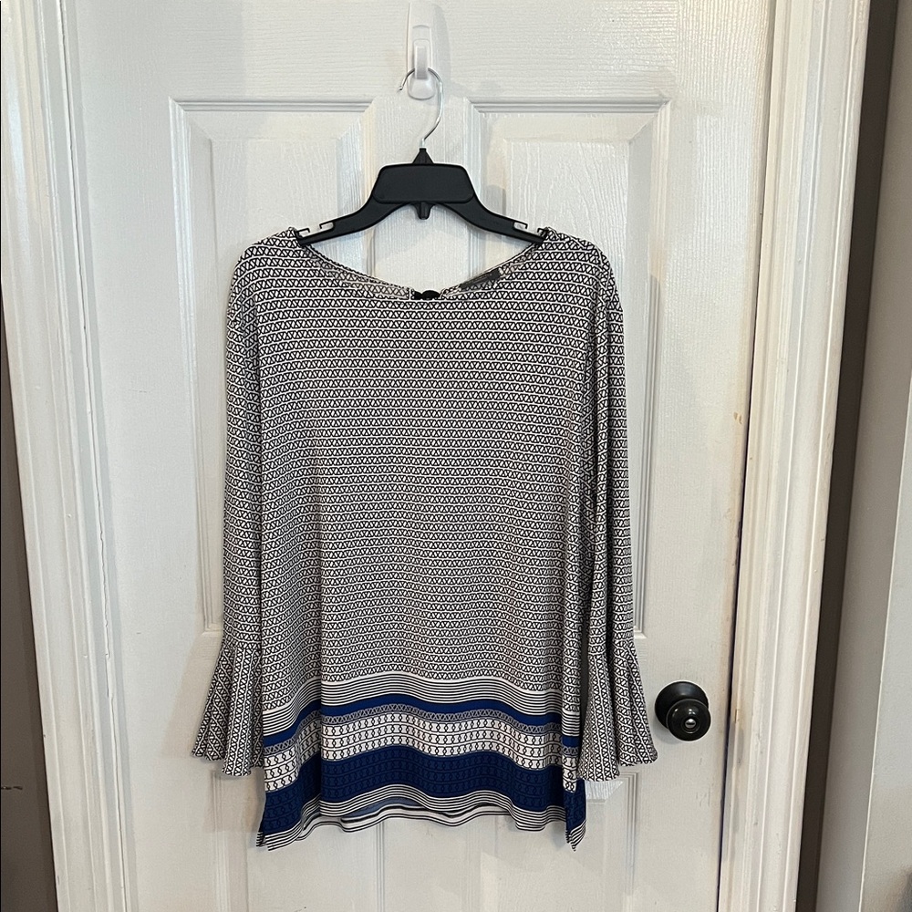 The Limited Navy and White Blouse